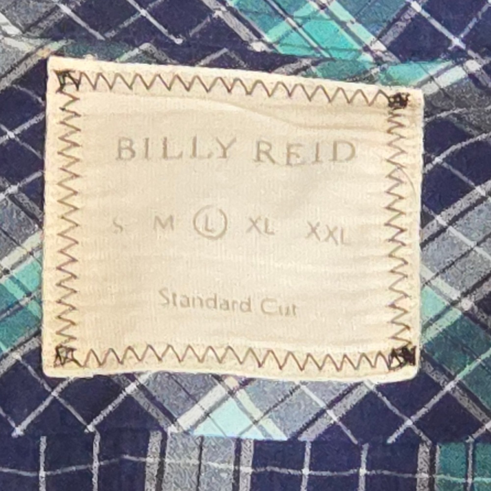 Billy Reid Mens Large L Plaid Checkered Long Sleeve Button Down Casual Shirt